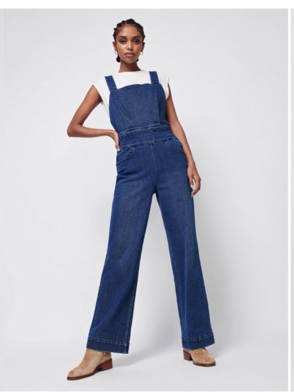 Faherty Avenue Dark Indigo Denim Jumpsuit Overalls size M